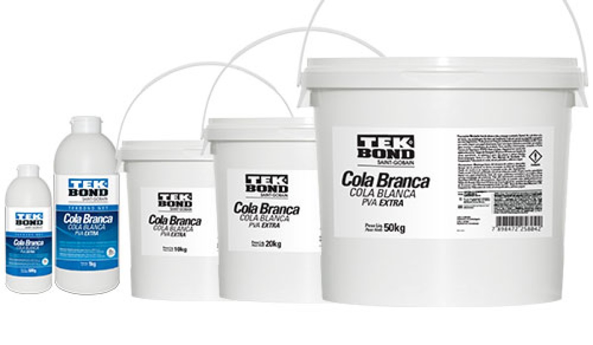 Tekbond lança Cola Branca PVA Extra em embalagem de 5kg