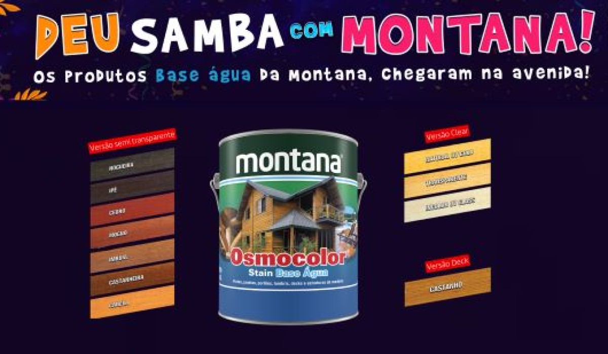 Vai dar Samba: Montana Química lança vernizes à base de água na Construsul 2023