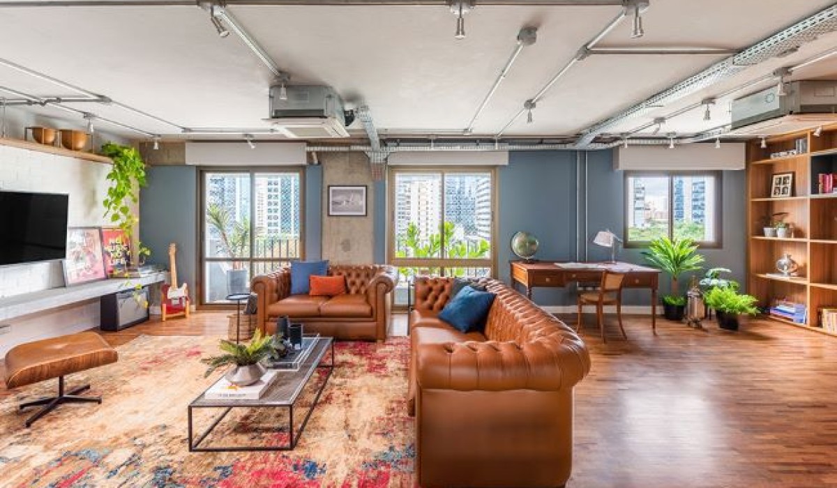 Projeto arrojado combina a modernidade do industrial com elementos clássicos em apartamento de 130m²