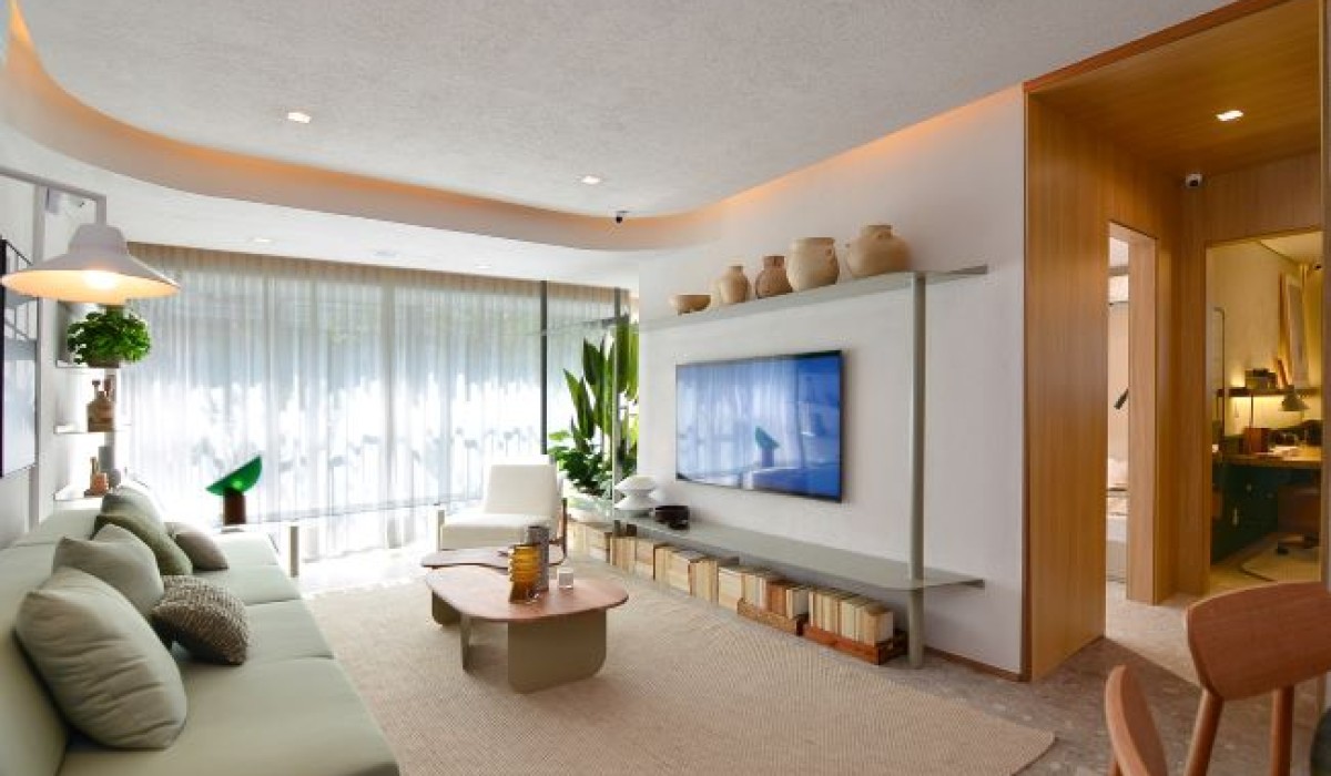 Design de Interiores: Todos Arquitetura assina projeto do OLIIE 117, da SKR, valorizando texturas e a sensação de aconchego