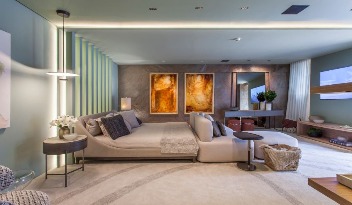 Mostra Artefacto 2024: Quarto da Dantas & Passos Arquitetura se destaca pela harmonia de cores e obras de arte