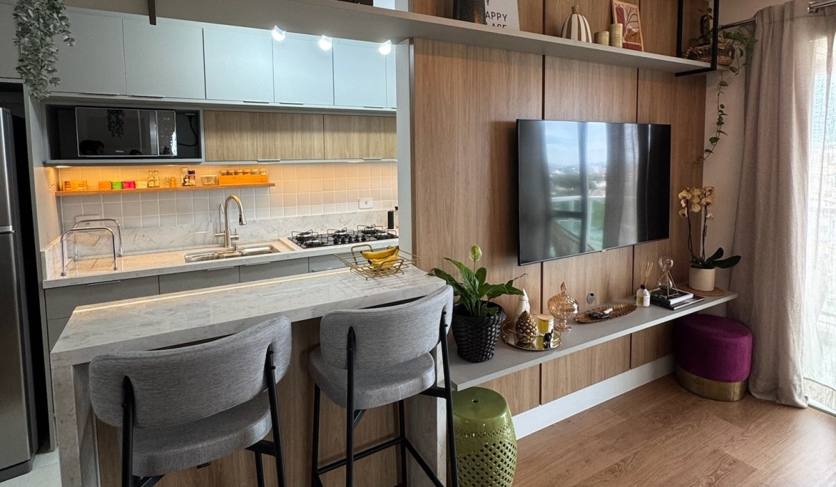 Movepar entrega projeto de apartamento compacto com foco na otimização e tendências modernas