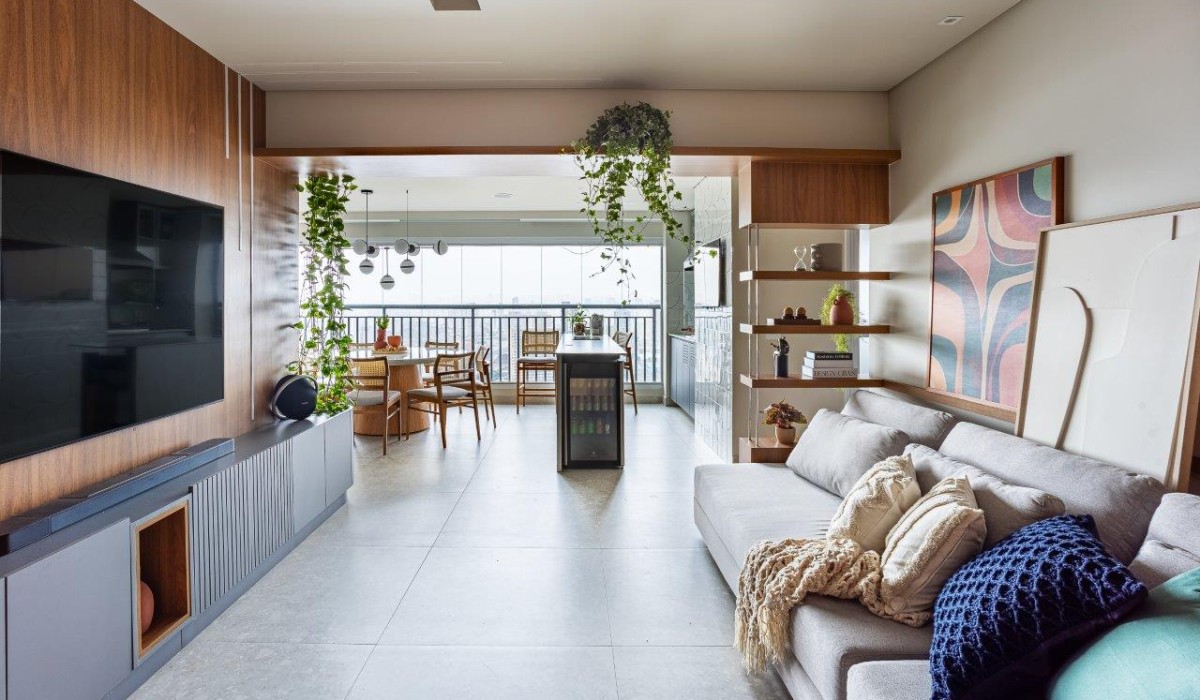 Projeto do escritório Go Up Arquitetura une conforto, funcionalidade e estilo para família em crescimento