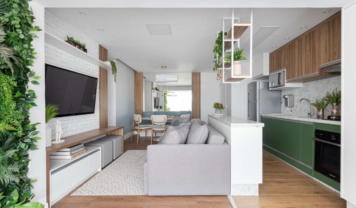 Transformação de um apartamento de 72m²: Integração, funcionalidade e personalidade no design de interiores