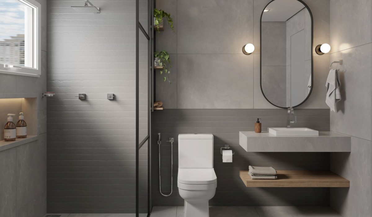 Elegância funcional no ambiente de banho